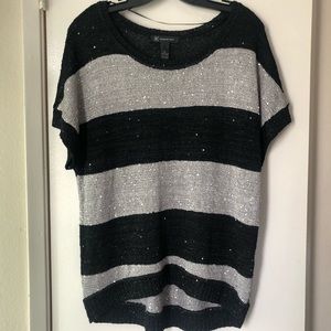 Black and silver sparkle sweater.